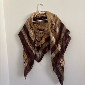 Elegant Brown and Gold Scarf